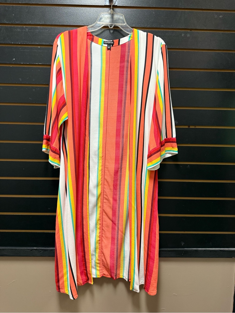 Express XS Striped Open Front Kimono Cardigan 100% Rayon